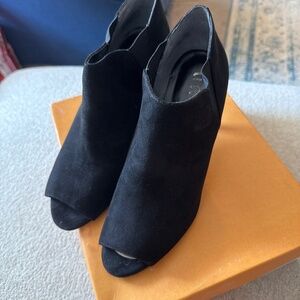 Black peep toe booties